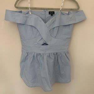 Bardot off the shoulder corset shirt, size 6